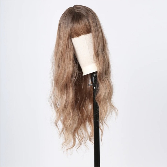 Long Wavy Dark Blonde Hair Wig - Picture 2 of 5